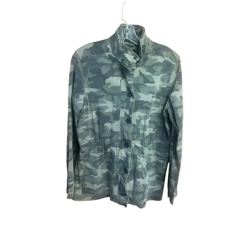 Lucky Brand hooded utility jacket Green Camo Sz S NWT
